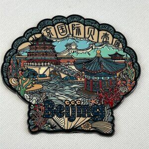 Beijing Souvenir Magnet Conchologist City Club Shell Coastal Enamel Pin